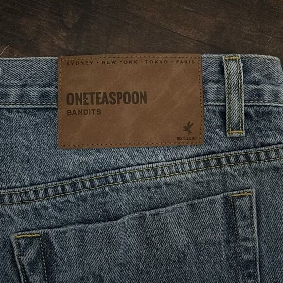 One Teaspoon SALTY DOG BANDITS LOW WAIST DENIM SHORTS BLUE Size 30 / Excellent - Picture 10 of 11